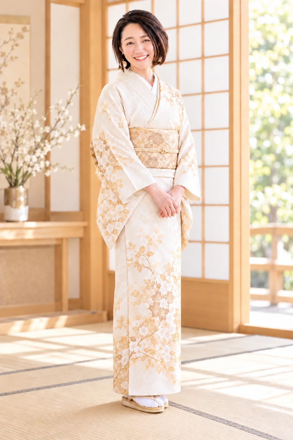 着物姿で立つ坂上愛佳のイメージ
